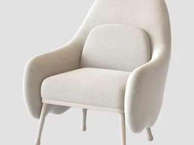 Corolla 272 White Armchair by Cristina Celestino 3D model