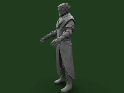 Part 1 - Sci-fi Hunter Low-poly 3D model
