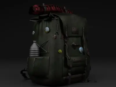 Low Poly Gameready Backpack Low-poly 3D model
