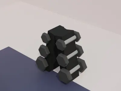  Minimalistic model of gym equipment Low-poly 3D model