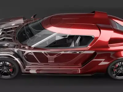 3D Concept Car and Chassis 3D model