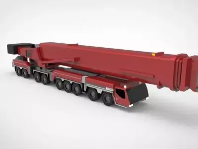 heavy mobile crane Low-poly 3D model