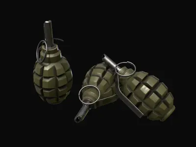 Soviet grenade F-1 limonka Low-poly 3D model