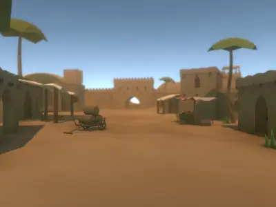 Low Poly Medieval Buildings Pack Low-poly 3D model