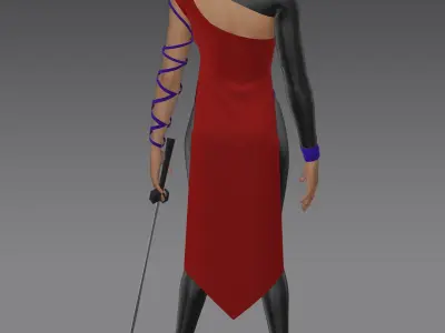 warrior  woman game character - marvelous designer 3D model