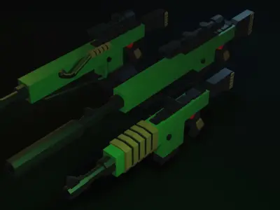 3d Game Ready Low-Poly Weapons two Low-poly 3D model