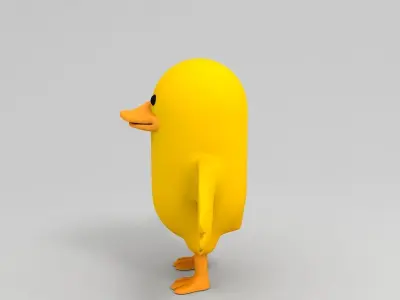 Rigged Yellow Duck Character 3D model