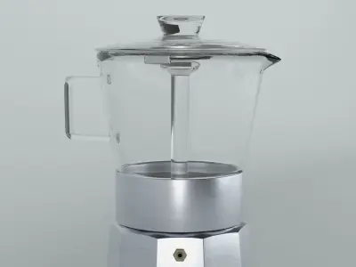 Coffe Maker - Italian style with glass 3D model