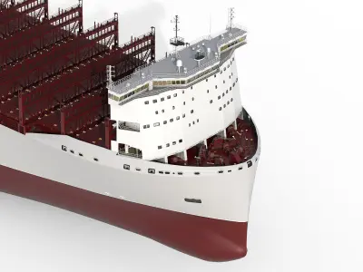 Next Generation Container Ship Grey 3D model
