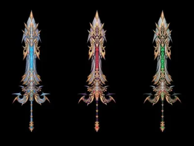 Sacred Greatsword Low-poly 3D model