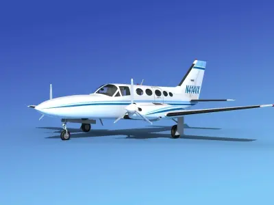 Cessna 414A Chancellor V06 3D model