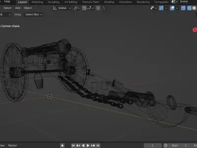 British 9lb Cannon 3D model