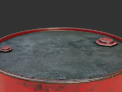Red Oil Drum Low-poly 3D model by Potion3d