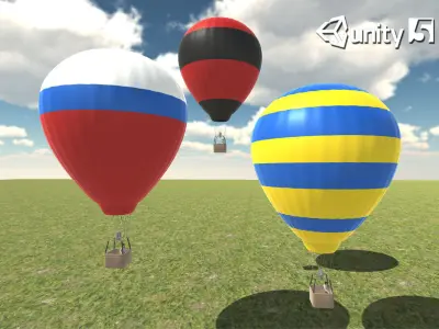 Hot Air Balloons  Low-poly 3D model