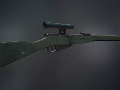 Mosin rifle Low-poly 3D model buy