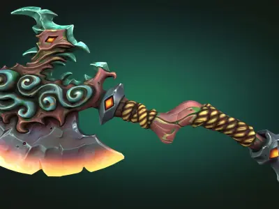 Coastal axe Low-poly 3D model