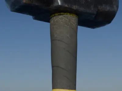 4K High Polly Industrial Sledge Hammer 3D model