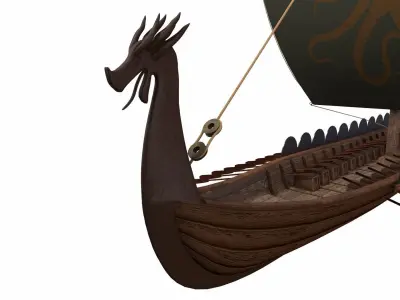 Viking Ship Low-poly 3D model