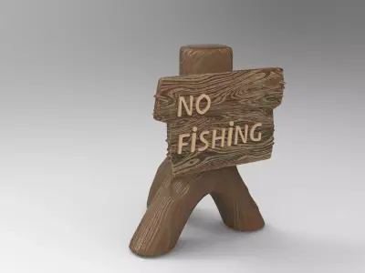 No Fishing Decor Low-poly 3D model