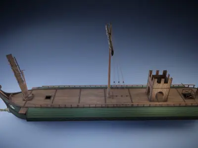 Roman Trireme Low-poly 3D model