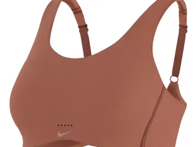 Nike Dri-Fit Alate Coverage Sports Training Bra Brown Low-poly 3D model