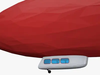 Zeppelin Low Poly airship Low-poly 3D model