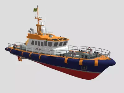 Rescue Patrol Boat Modern Marine Vessel Low-poly 3D model
