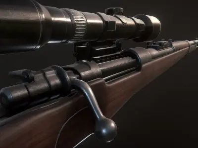 Mobile WWII Weapons Collection Low-poly 3D model