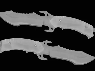Game Ready Military Tactical Knife Low-poly 3D model