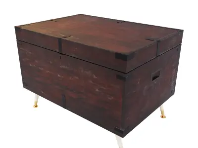 Antique steamer trunk 3d model Low-poly 3D model