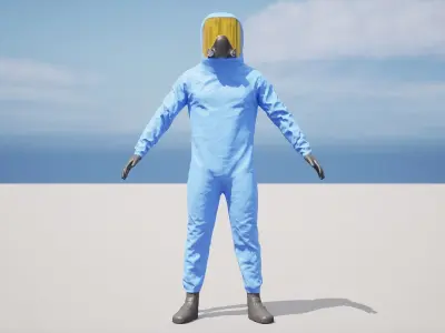 Hazmat Suit Character Free low-poly 3D model