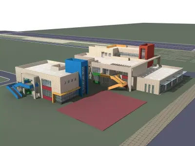 School Building 3D model 36