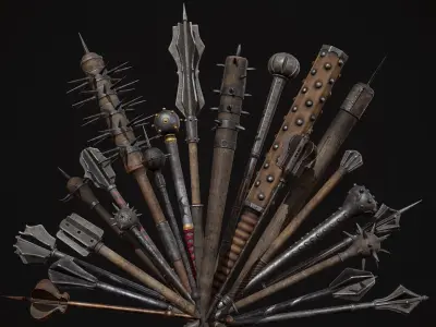 Medieval Weapon - Maces Low-poly 3D model