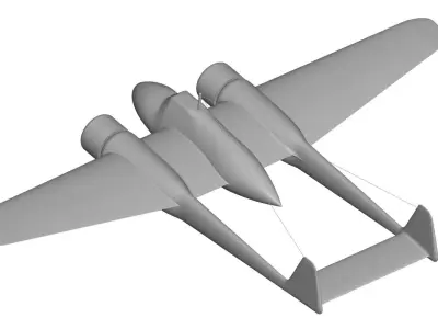 Fokker G1 3D model purchase