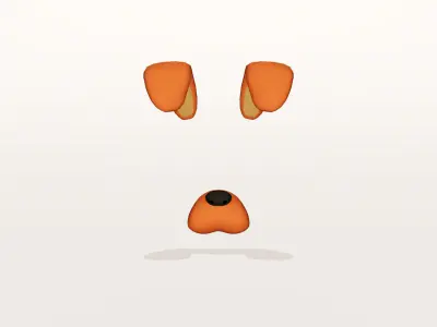  Dog face 3D AR model Low-poly 3D model