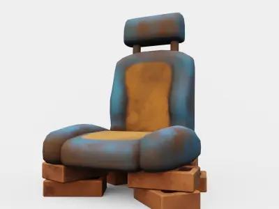 Car seat Low-poly 3D model by VanessaAraujo