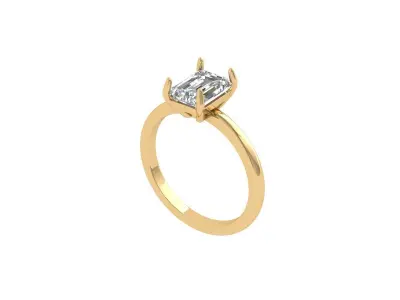Emerald Radiant Ring 3D print model 14
