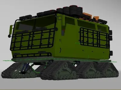 tracked snow vehicle Low-poly 3D model