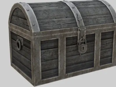 Low Poly Antique Chests With PBR Materials and 2 Skins Low-poly 3D model
