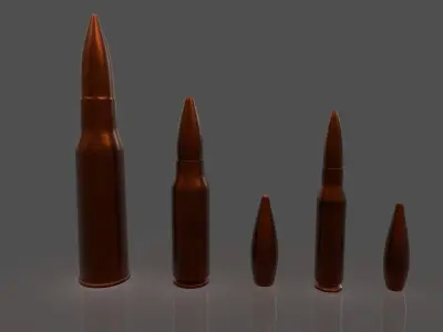 Bullets group of Low-poly 3D model