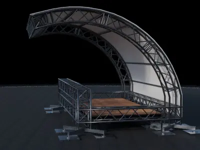 Blender Event Tent with Substance Painter Texture 3D Model 3D model