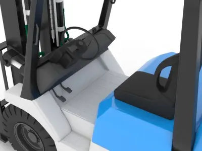 Forklift truck Low-poly 3D model V2