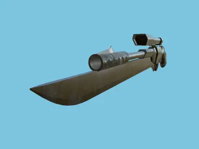 Sniper Gunblade 07 Black Camouflage - Character SciFi Design Low-poly 3D model