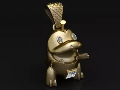 Cute Dino Character Pendant 3D Printable Model 3D print model