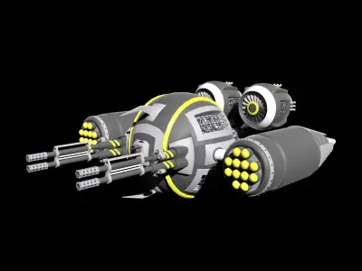 Sci-fi drone Low-poly 3D model
