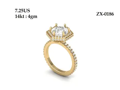 Round stone Fashion-Ring 3D print model