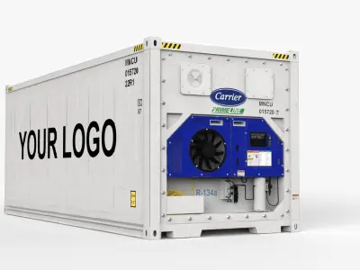 20ft GENERIC Container Reefer CARRIER- PSD edit 3D model