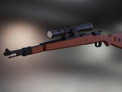 Low Poly Sniper Guns Pack 3D model