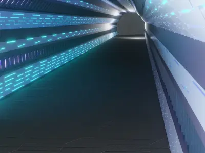 Sci-fi corridor 3D model 13