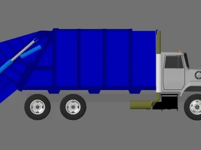 Blue Garbage Truck 3D model